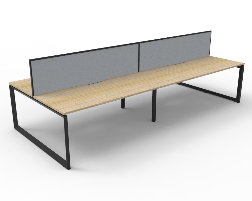 Loop 4 Person Back to Back Workstation - With Screen